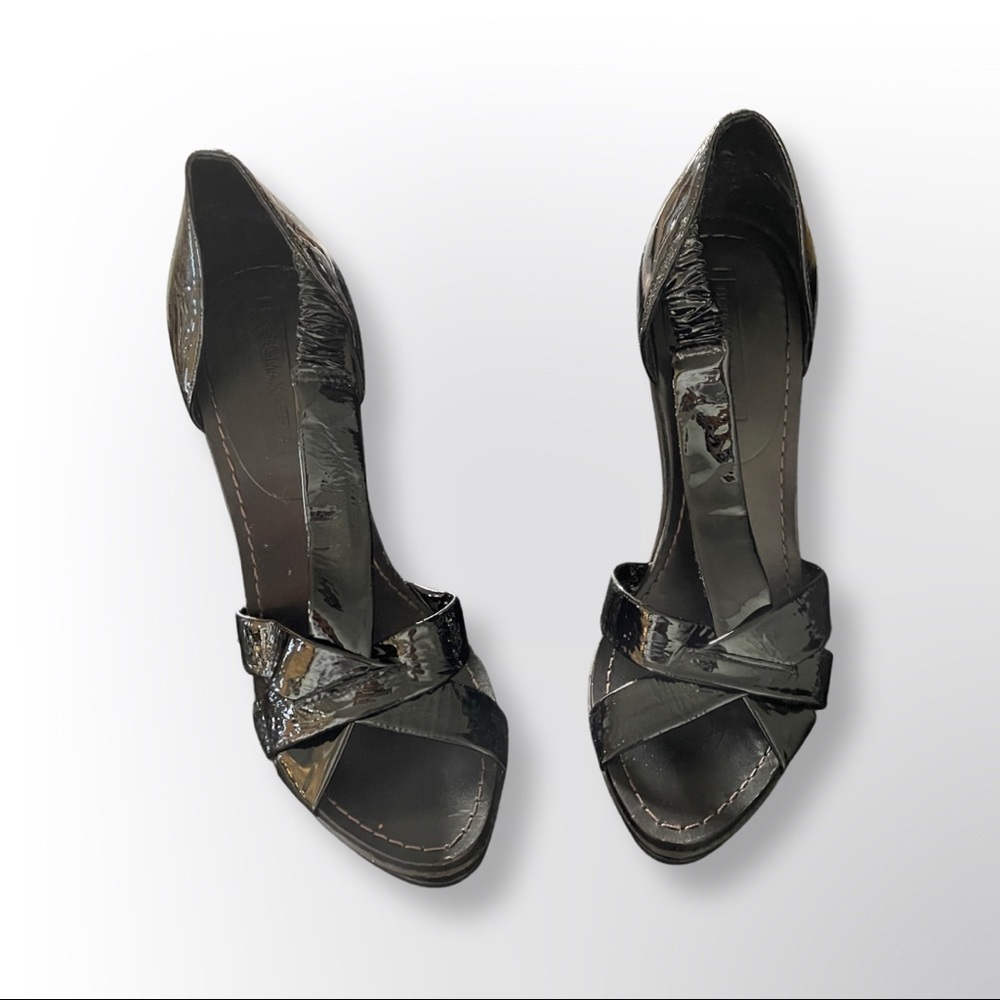 BCBG Maxazria black patent leather platform heels - 7M